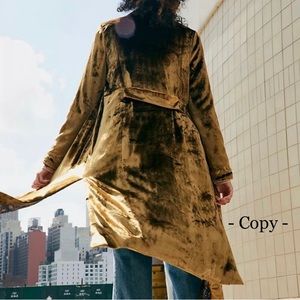 FREE PEOPLE [FP] Gold Velvet Sienna Duster Jacket — Small